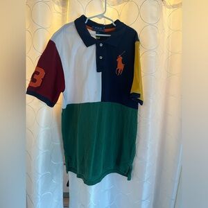 Polo Ralph Lauren Boys Polo Large 14-16 3 On Sleeve Big Polo Logo